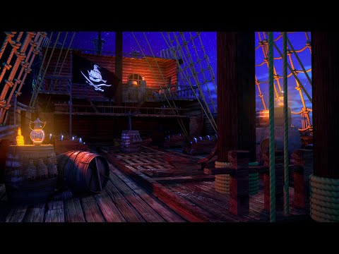 Ocean Waves, Tropical Island & Bird Life  | Pirate Ship Sleep Ambience