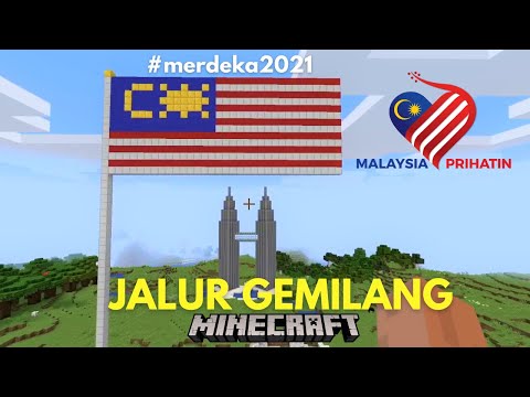 MINECRAFT version of JALUR GEMILANG |  Independence 2022 |  Malaysia Concerned |  Malaysian family