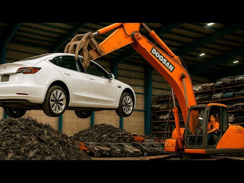 How Millions Of Old Cars Are Recycled Into New Steel! Massive Car Recycling Line!