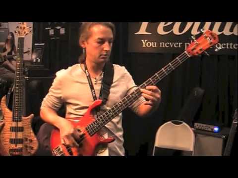 Bass Musician Magazine NAMM 2013 - Doug Johns at the Pedulla Booth