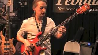 Bass Musician Magazine NAMM 2013 - Doug Johns at the Pedulla Booth