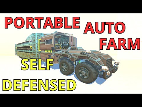 MOBILE AUTO FARM with SELF DEFENSE | Scrap Mechanic Concept