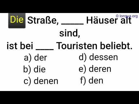 Relative pronouns, der, die, das, dem, den, dessen, deren, who, which, whom, whose, qui, que, che...
