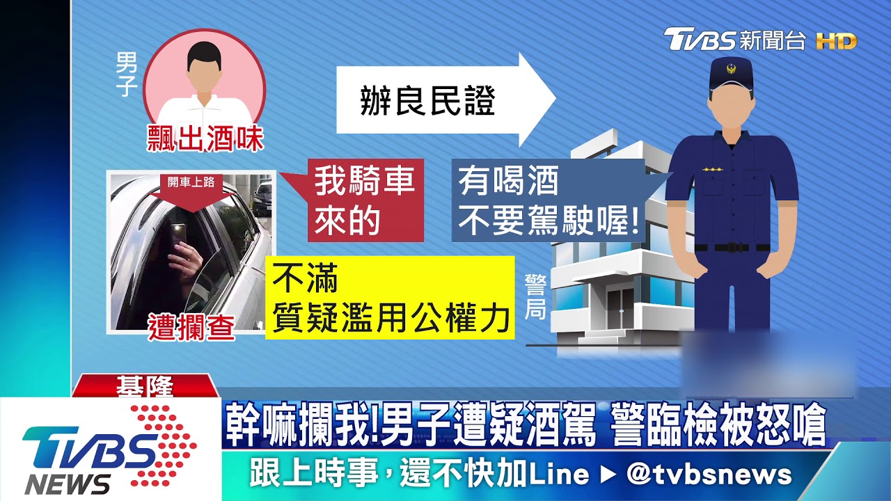 幹嘛攔我！男子遭疑酒駕　警臨檢被怒嗆