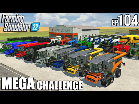 Harvesting the BIGGEST FIELD in FS22 + 20 HARVESTERS | MEGA Challenge | Farming Simulator 22 #104