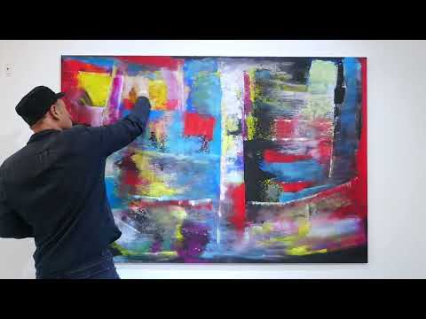 Painting with squeegee  and sponge technique, Part 2