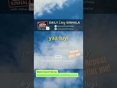 Friendly in Sinhala | Daily Lazy Sinhala | Learn Sinhala | Lazy But Smart Sinhala #learnsinhala