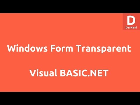 Windows Form Transparent Background in VB Net