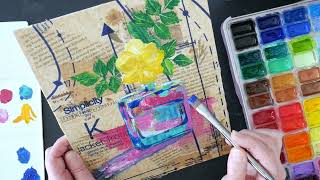 You'll LOVE this Technique! Flower Collage & Paint