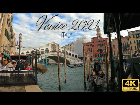 Bela Veneza Itália 4K, Grande Canal, Praça de São Marcos, Veneza Walking Tour 2021 ULTRA HD