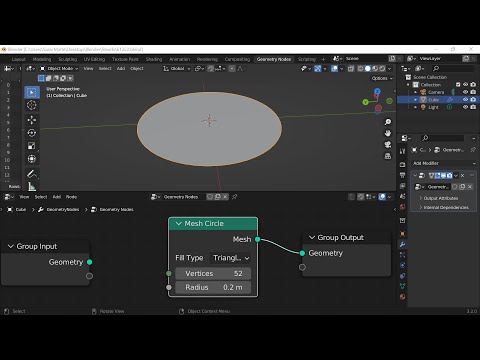 Exploring Mesh Circle Primitive Geometry Node Day 126| Blender Logs