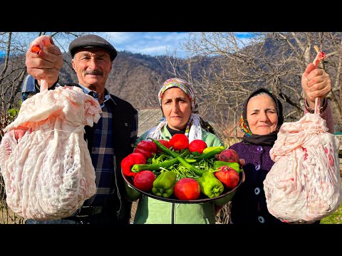 Incredibly Delicious Meat Dinner in a quiet Azerbaijani village