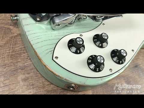 MyDream Partcaster Custom Built - Old Ash Surf Green Lollar Gold Foil image 11