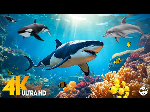 Aquarium 4K VIDEO(ULTRA HD) ???? Amazing Beautiful Coral Reef Fish, Relaxing Sleep Meditation Music