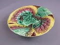 Maiolica Begonia Leaf Tazza Dish Antique Victorian C1880 TBJ13003