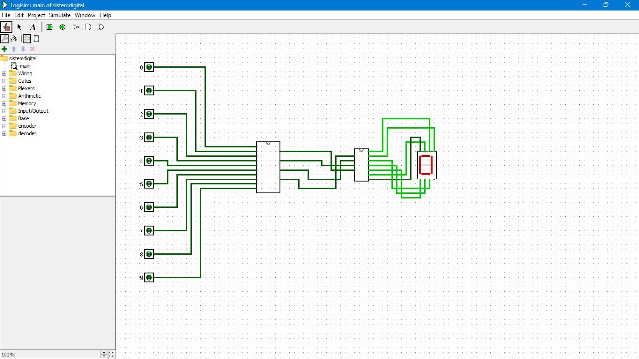 Membuat Rangkaian BCD to 7 Segment Display  dengan Logisim