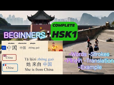 Chinese Full HSK 1 Vocabulary & Sentences. Beginner Chinese (Updated/ Noise removed)