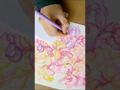 🌿Pastel Floral Drawing, How to make Botanical Art