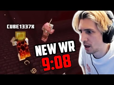 xQc Reacts to NEW Minecraft 1.16 Speedrun World Record (9:08)