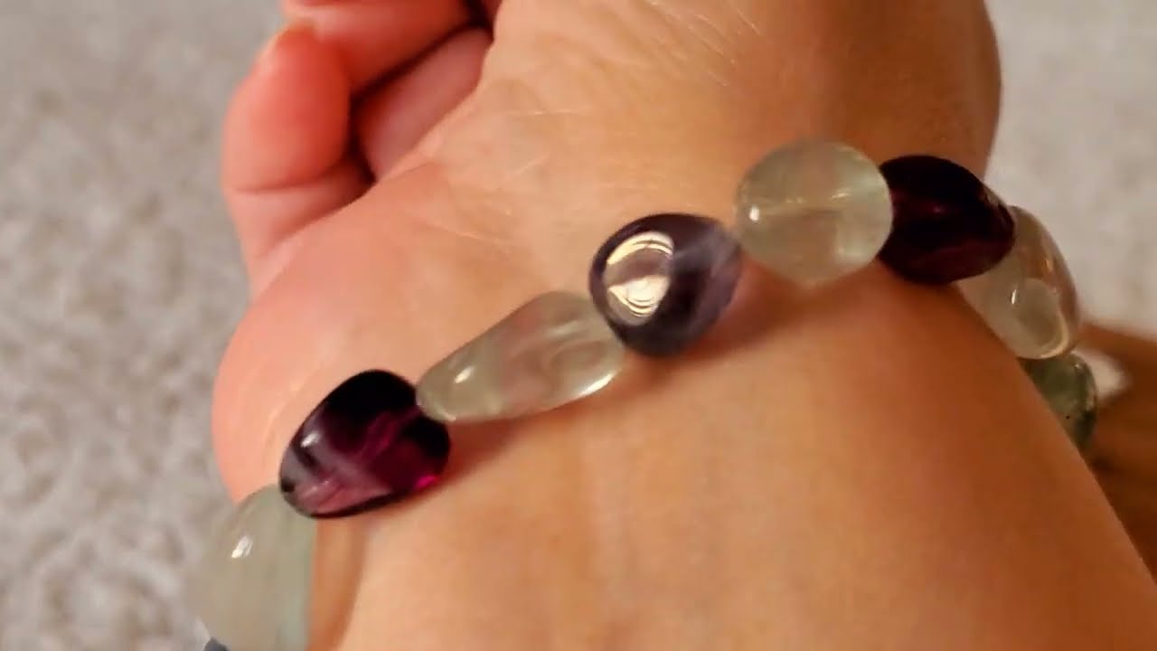 Rainbow Fluorite Bracelet | Boho Style Crystal Healing Jewelry