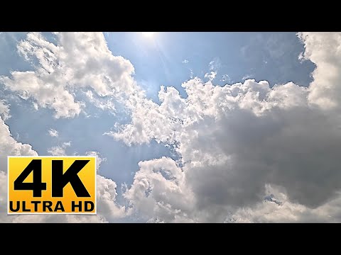 Blue Sky and Clouds Screen Saver (No sound) 2 Hours 4K UHD