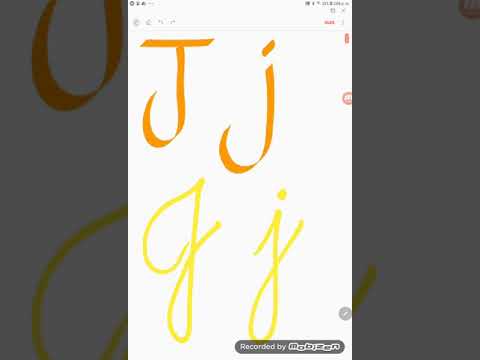 Consonante "J-j" letra cursiva, primero primaria