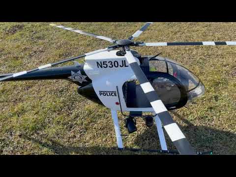 Roban Superscale 800 MD500 Giant Scale Police RC Helicopter - closer look & first Flight 2025