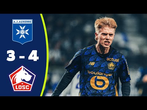 Auxerre vs Lille 3-4 Resumé | Benjamin André Goal | Ligue 1 Highlights | Romain Perraud Red Card