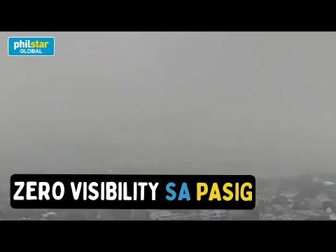 Malakas na pag-ulan nagdulot ng zero visibility sa Pasig, City