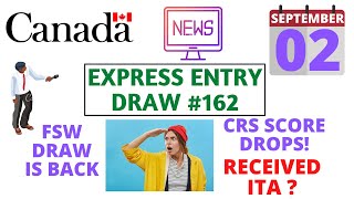 FSW Draw Is Back | CRS Score Drops by 1 Point | Total Invitations- 69950 | Express Entry Draw # 162