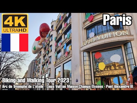 🇫🇷Ep2 4K60fps UHD Biking Tour around Champs-Élysées - Pont Alexandre III #travelparis #paris #france