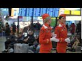 Pretty Cheerful Aeroflot Stewardesses In Red Uniform
