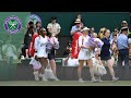 Simona Halep and Serena Williams enter Centre Court for Wimbledon 2019 Final