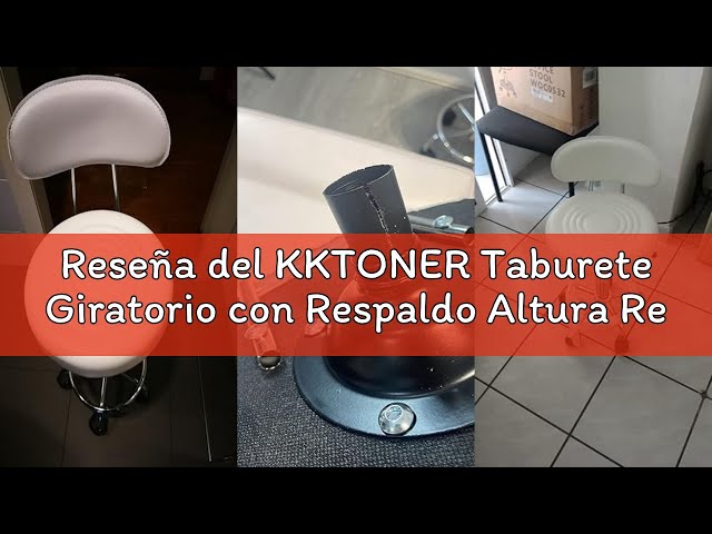 Vídeo relacionado con KKTONER Taburete Giratorio con Respaldo Altura Regulable con reposapiés (Blanco)