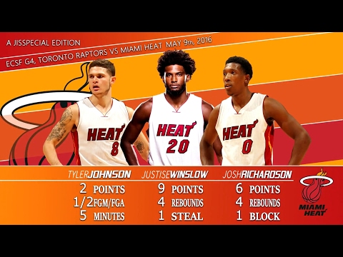 2016.05.09 ECSF G4 Raptors vs Heat T. Johnson, Winslow, Richardson Highlights