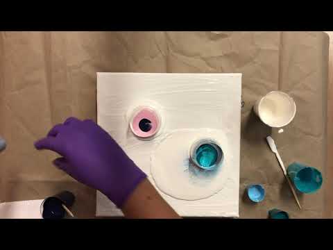 FluidArt/ Acryl POURING/ Open Cup POUR mit zwei Becher / Tutorium Grundrezeptur / große Zellen