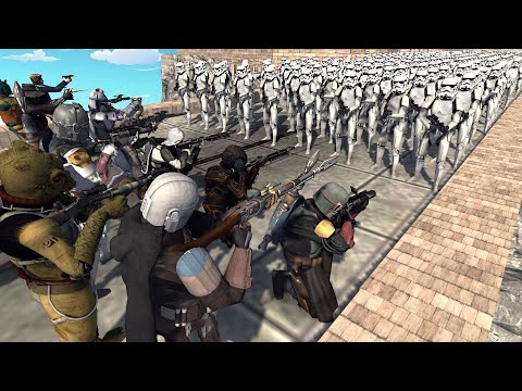 All Star Wars BOUNTY HUNTER Bridge Defense VS 3,000 STORMTROOPERS! - Men of War: Star Wars Mod