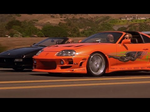 The fast and the Furious (2001) - Supra VS Ferrari (Drag Race) - Smoke Him Scene