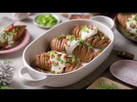 Table | Fully Loaded Hasselback Baked Sweet Potatoes | Chef Nicole Gomes