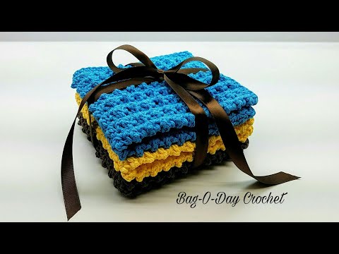 Easy Crochet Washcloth Gift Set tutorial
