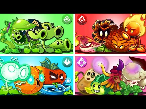 4 Team Plant PEA vs FIRE vs ELECTRIC vs MAGIC - Who Will Win? - PvZ 2 Battlez