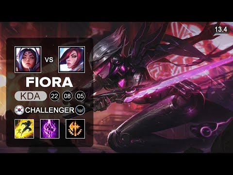 Fiora vs Irelia Top - KR Challenger - Patch 13.4 Season 13