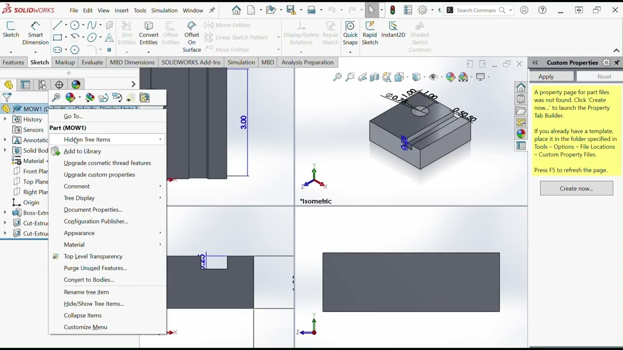 Solidworks Annotations in Feature Manager