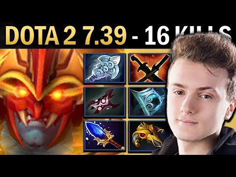 Huskar Gameplay Miracle with 16 Kills and Aghanims - Dota 7.39