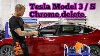 How to vinyl wrap CHROME TRIM Tesla Model 3 / Model S (Part 1)
