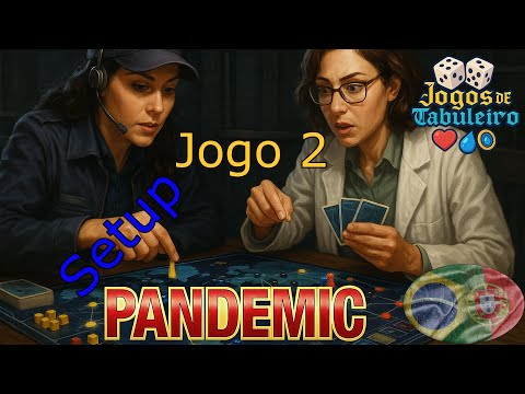 Setup do Pandemic - Jogo 2 (Pandemia sozinho com 2 personagens)