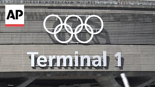 Olympic rings unveiled at Charles de Gaulle Airport in Paris