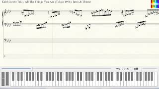 Keith Jarrett Trio - All The Things You Are (Tokyo1996) Amazing Intro【Transcription】