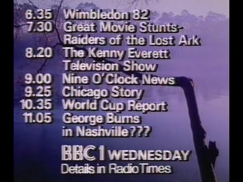 Tuesday 29th June 1982 BBC1