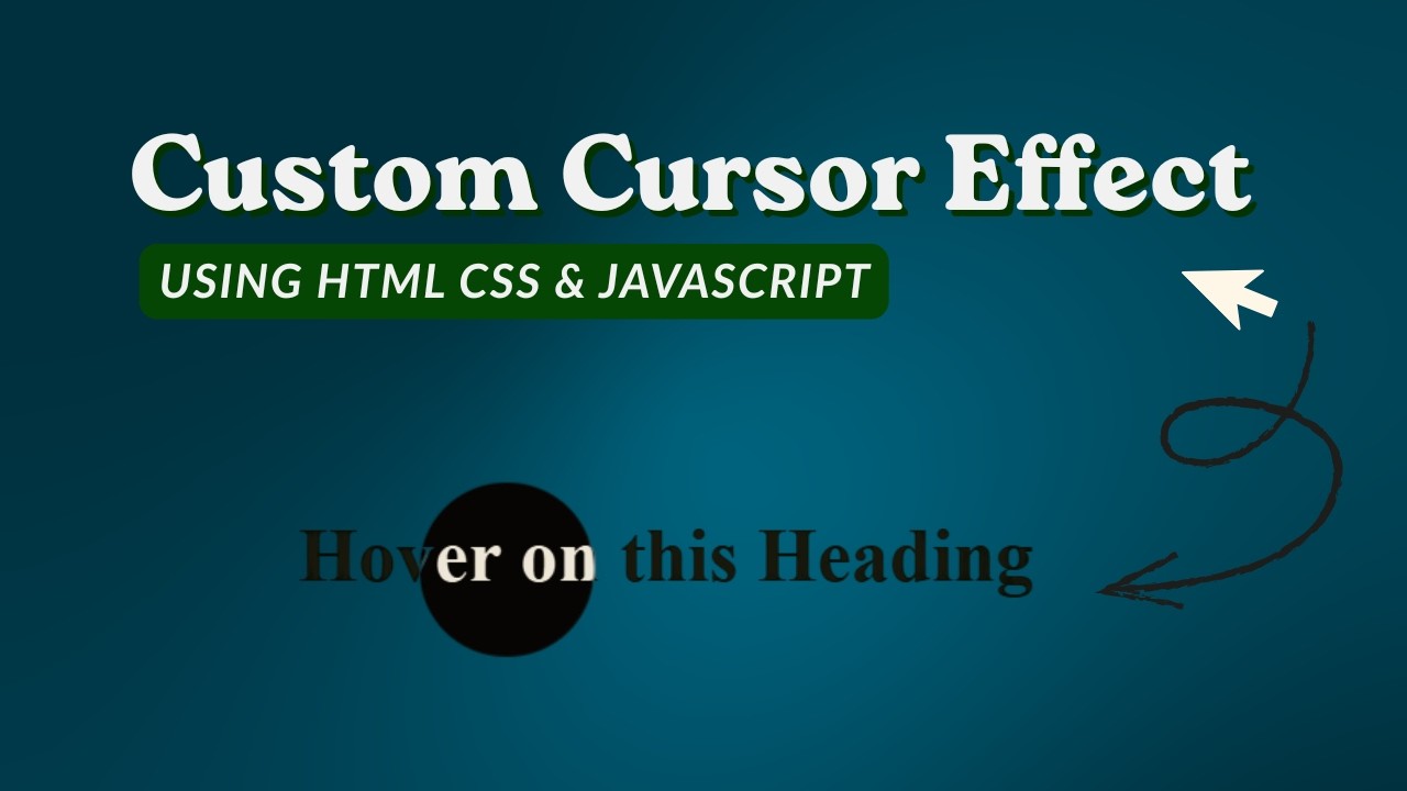 Custom Cursor Effect using HTML CSS JavaScript  | Live Demo + Source Code